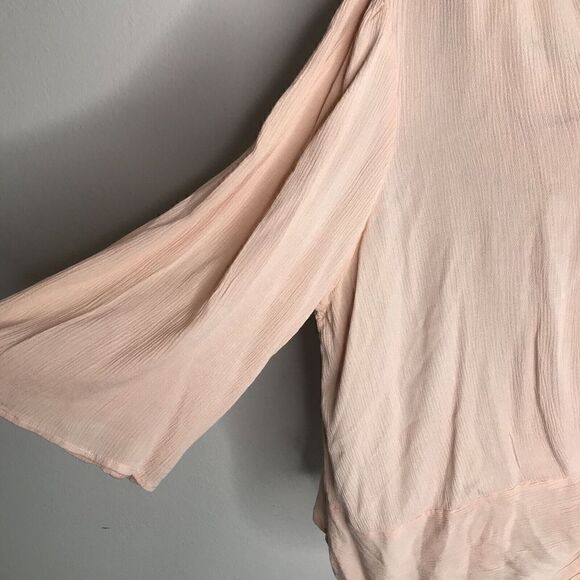 Band Of Gypsies Twist-front Top Peach Womens Size 2X Plus Lightweight Viscose - Picture 4 of 8